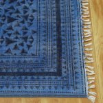 Blue Geometric Hand Block Printed Area Rug