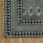 Black Hand Block Geometric Printed Cotton Rug