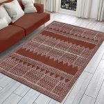 Brown Cotton Hand Block Stylish Printed Rug