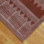 Brown Cotton Hand Block Stylish Printed Rug