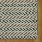 Black Hand Block Printed Geometric Cotton Rug