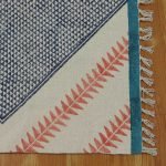 Cotton Blue Hand Block Print Geometric Rug
