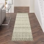 Beige Geometric Hand Block Printed Rug
