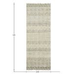 Beige Geometric Hand Block Printed Rug