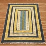 Yellow Cotton Hand Block Print Area Rug