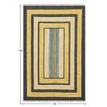 Yellow Cotton Hand Block Print Area Rug