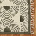 Hand Block Printed Green Geometric Rug