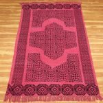 Pink Black Hand Block Printed Kitchen Rug
