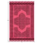 Pink Black Hand Block Printed Kitchen Rug