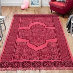 Pink Cotton Hand Block Printed Kitchen Rug