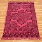 Pink Cotton Hand Block Printed Kitchen Rug