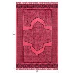 Pink Cotton Hand Block Printed Kitchen Rug
