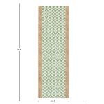 Green Hand Block Print Striped Cotton Rug
