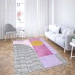 Geometric Blue Hand Block Printed Cotton Rug