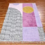 Geometric Blue Hand Block Printed Cotton Rug