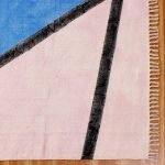 Geometric Pink Hand Block Printed Cotton Rug