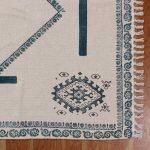 Blue Geometric Hand Block Printed Cotton Rug