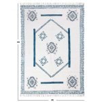 Blue Geometric Hand Block Printed Cotton Rug