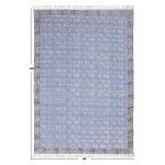 Bordered Blue Hand Block Print Cotton Rug