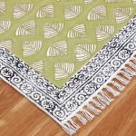 Hand Block Printed Yellow Mustard Cotton Rug