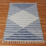Hand Block Print Blue Carpet Cotton Rug