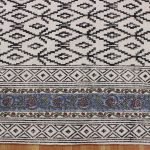 Blue Floral Hand Block Printed Rug