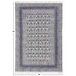 Blue Floral Hand Block Printed Rug