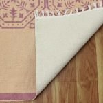 Striped Green Hand Block Printed Cotton Rug