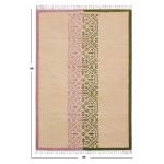 Striped Green Hand Block Printed Cotton Rug