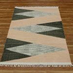 Geometric Green Hand Block Printed Cotton Rug