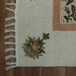 Green Floral Hand Block Printed Cotton Carpet