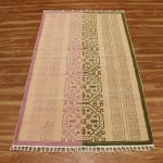 Geometric Green Hand Block Printed Cotton Rug