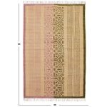 Geometric Green Hand Block Printed Cotton Rug
