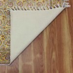 Yellow Floral Hand Block Printed Cotton Rug