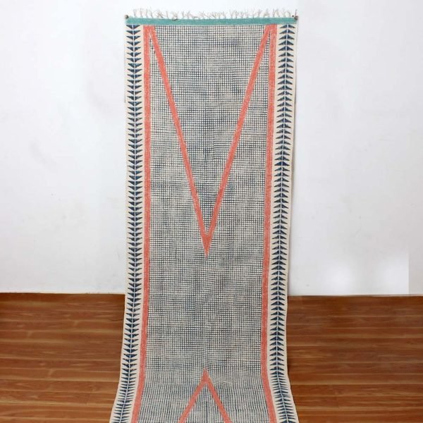Handmade cotton rug Custom sizes dhurrie rug dining room rug doo