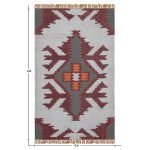 Hand Woven Wool Jute Kilim Multicolor Rug