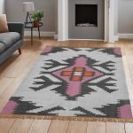 Multicolor Hand Woven Geometric Wool Jute Rug