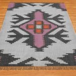 Multicolor Hand Woven Geometric Wool Jute Rug