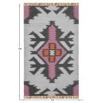 Multicolor Hand Woven Geometric Wool Jute Rug