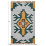Hand Woven Yellow Mustered Green Jute Rug