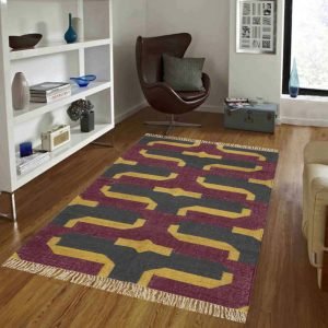 Hand Woven Wool Jute Farm House Area Rug