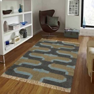 Hand Woven Interior Wool Jute Home Decor Rug