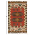Hand Woven Red Hallway Wool Jute Rug