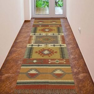 Brown Multicolor Hand Woven Living Area Wool Jute Rug