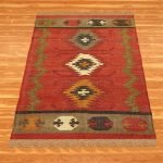 Red Multicolor Hand Woven Area Rug