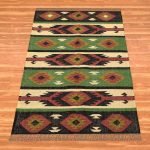 Green Hand Woven Large Area Hallway Rug