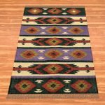 Purple Multicolor Hand Woven Geometric Area Rug