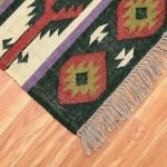Purple Multicolor Hand Woven Geometric Area Rug