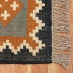 Multicolor Hand Woven Geometric Wool Jute Rug