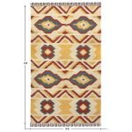 Hand Woven Yellow Multicolor Geometric Rug